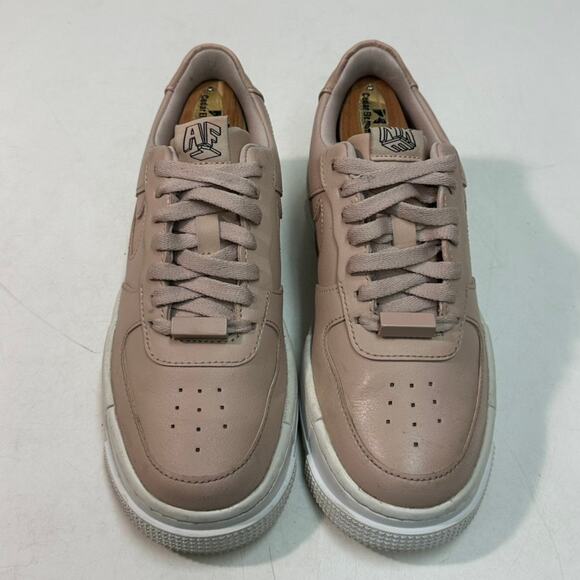 VERY GOOD Nike Women’s Air Force 1 Pixel “Particle Beige” Pink Platform 5 - Picture 2 of 10